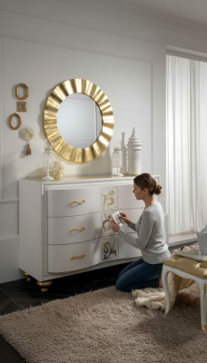 Chest Cabinet Luxury Dressers Cabinet Shelf Console Furniture Wooden Cabinet Italy New