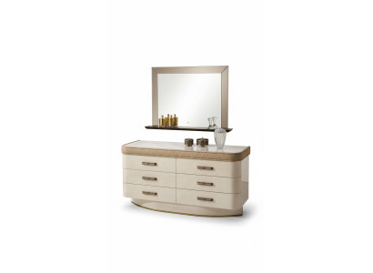 Dresser with Mirror Sideboard Dresser Set Italian Furniture 2-piece. Wooden Cabinet