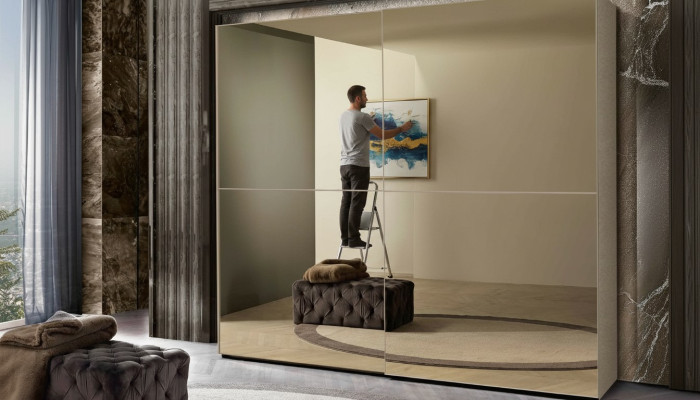 Cabinets Wardrobe Closet Sliding Doors Design Wood Italian Furniture New