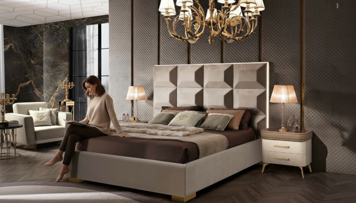 Bed wooden double bedroom beds brown bed frame modern double bed furniture
