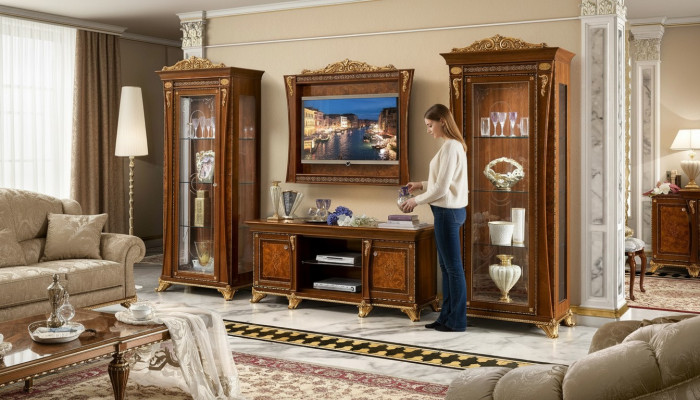 TV stand cabinet luxury living room wall unit living room line new set showcase wood furniture