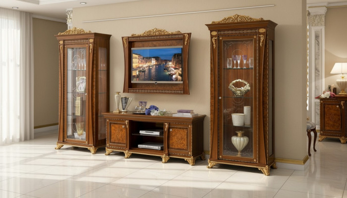 TV stand cabinet luxury living room wall unit living room line new set showcase wood furniture