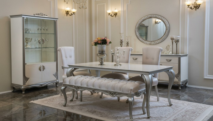 Dining Room Set 9-piece Dining Table Chair Sideboard Display Cabinet Mirror Dining Tables Wood