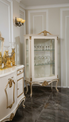 Display cabinet glass cupboard shelf wood showcase design Art Deco living room new