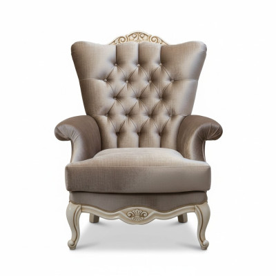 Luxury design armchair classic throne armchair living room chesterfield new