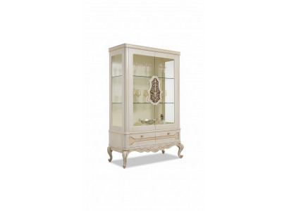Glass Cabinet Display Living Room Wood Sideboard Luxury Furniture Shelf