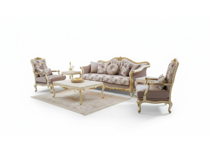 Sofa settee sofa seats coffee table armchair sofa set fabric luxury seating 5-piece set.