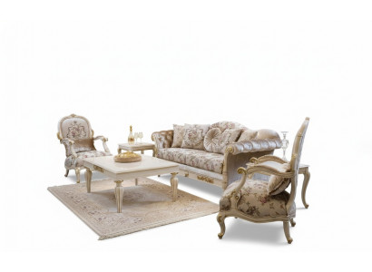 Luxury Sofa Set 4-Piece Fabric Couch Sofa Chairs Coffee Table.