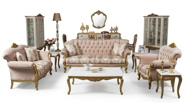 Luxury three-seater sofa 3 seat fabric couch furniture style textile Italy