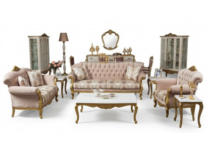 Luxury three-seater sofa 3 seat fabric couch furniture style textile Italy