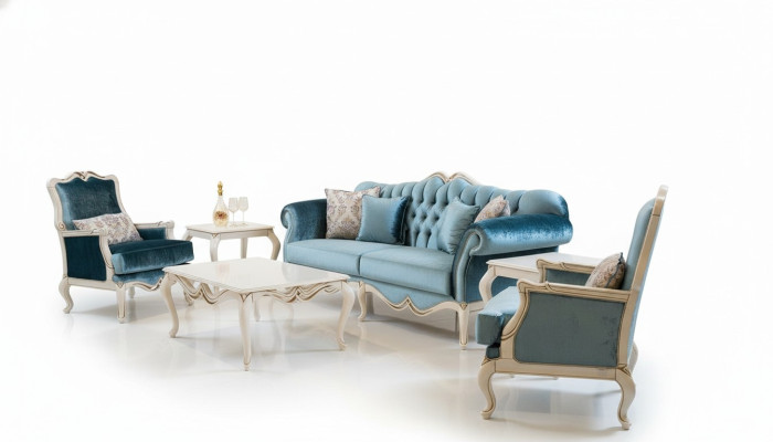 Luxury sofa set 311 seater coffee table sofa armchair fabric couch 4-piece.