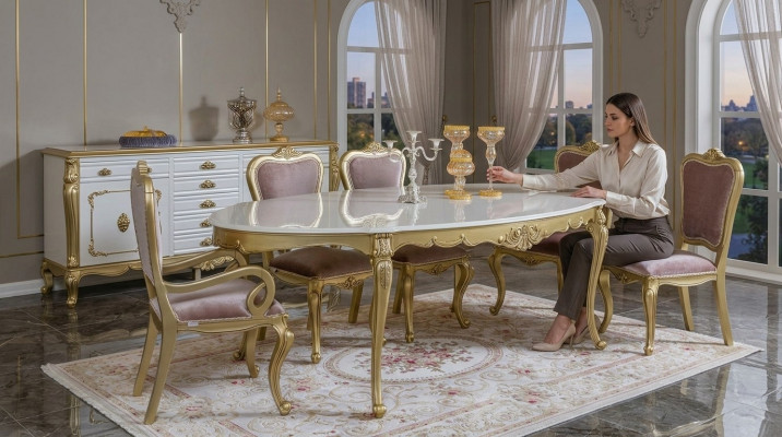 Dining table luxury table luxury wooden table Italian dining room tables classic furniture