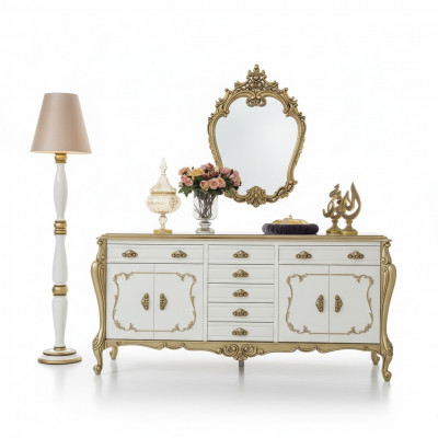 Sideboard Dressers Sideboard Furniture Cabinet Set 2-piece Dresser Mirror New