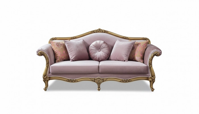 Sofa 3 seater purple textile sofas couch upholstery luxury classic three-seater