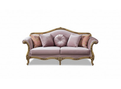Sofa 3 seater purple textile sofas couch upholstery luxury classic three-seater