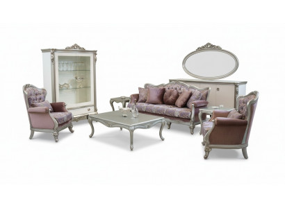 Sofa set 3+2+1 seater coffee table side table armchair set 6-piece Baroque.