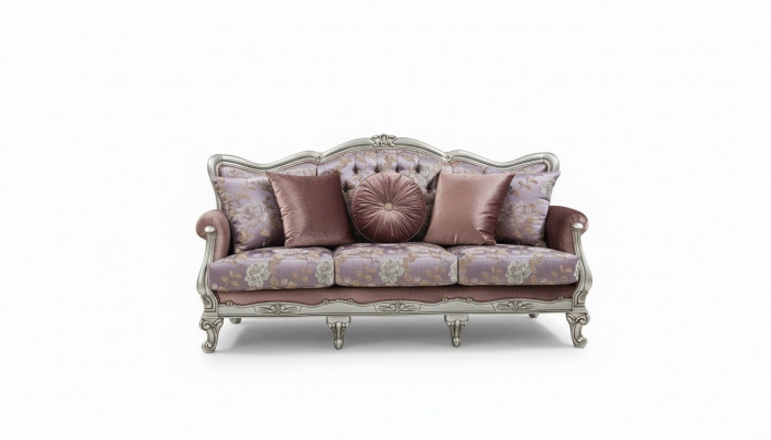 Sofa 3-seater Purple Living Room Classic Design Furniture Sofas Luxury New