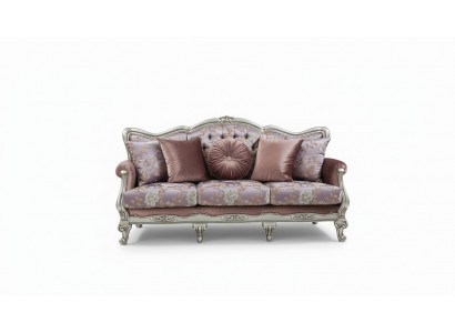 Sofa 3-seater Purple Living Room Classic Design Furniture Sofas Luxury New