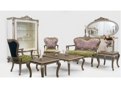 Sofa Set 2+1+1 Seats Luxury Coffee Table Side Table Armchair Suite 6-piece