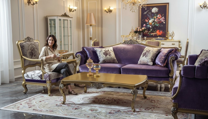 Luxury Sofa Set 3+2+1-Seater Coffee Table Sofas Armchair Fabric Couch 4-piece Set.