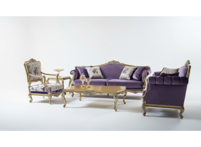 Luxury Sofa Set 3+2+1-Seater Coffee Table Sofas Armchair Fabric Couch 4-piece Set.
