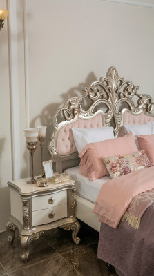 French bedside table set consoles side tables bedside tables 2 pieces silver