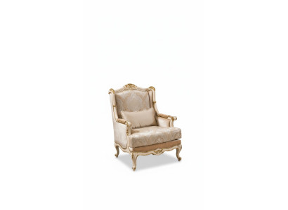 Baroque Armchair Gold Beige Single Armchair Classic Style Furniture Velvet Wood