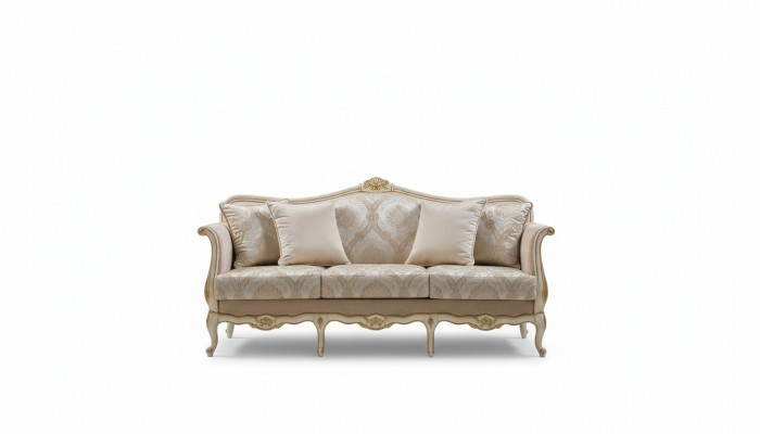 Luxury three-seater sofa 3-seater sofas seat design classic couches beige