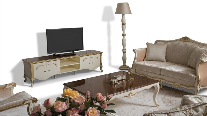 Luxury set coffee table TV cabinet sofa couch upholstery set suite 3-piece. New