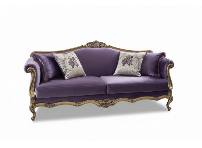 Three-seater sofa 3 seater couches luxury couch velvet baroque rococo violet