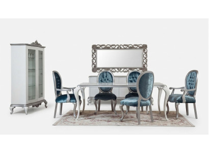 Design dining room set 8-piece chair sideboard display cabinet mirror dining tables wood