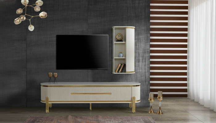 Luxury TV cabinet television stand dresser sideboard wall unit 2-piece new