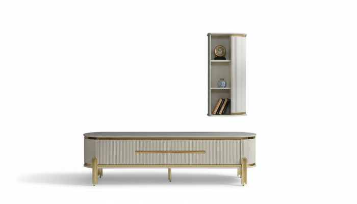 Luxury TV cabinet television stand dresser sideboard wall unit 2-piece new