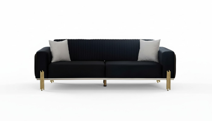 Three-seater couch furniture velvet designer gold metal upholstered modern couches new