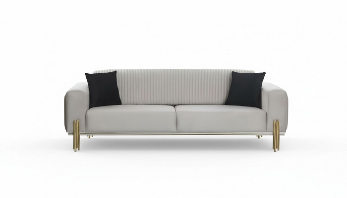 Luxury Sofa 3-Seater Couches Sofas Upholstered Couch Fabric Modern White Three-Seater