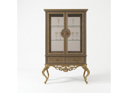 Golden showcase baroque rococo furniture cabinet glass cabinet shelves showcases