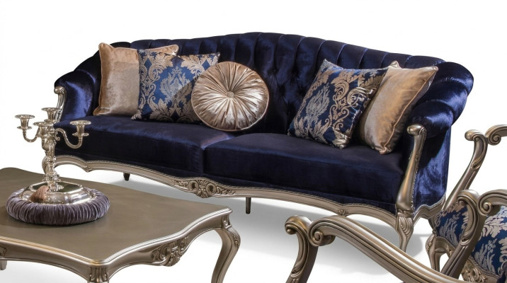 Upholstered Designer Furniture Three-Seater Sofa 3-Seater Sofas Textile Couches New