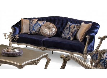 Upholstered Designer Furniture Three-Seater Sofa 3-Seater Sofas Textile Couches New