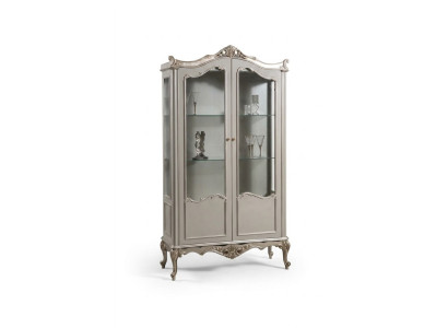 Light gray display cabinet Baroque Rococo cupboard glass cabinet showcase classic