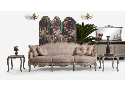 Upholstered Designer Furniture Three-Seater Sofa 3-Seater Sofas Textile Couches Large