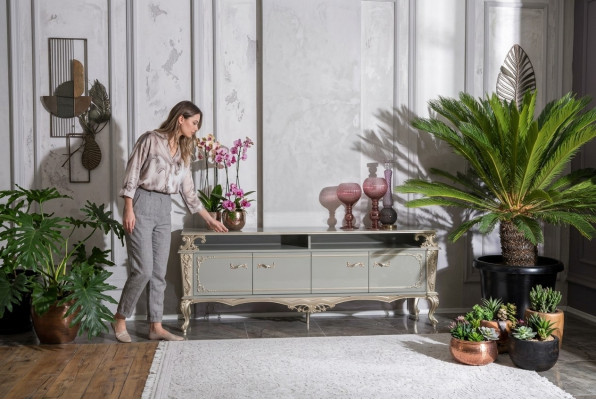 Sideboard Luxury Shelf Wood Sideboard Cabinets Living Room Lowboard Design