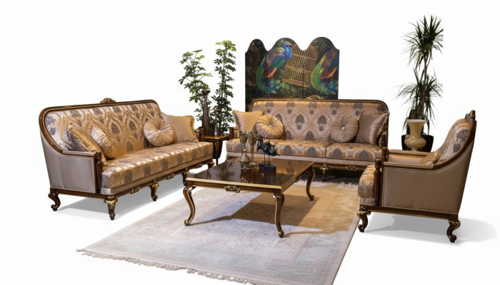 Complete Set Sofa Suite 3+3+1 Seat Coffee Table Designer Sofas 4-piece