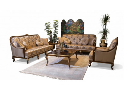 Complete Set Sofa Suite 3+3+1 Seat Coffee Table Designer Sofas 4-piece
