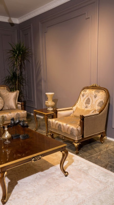 Furniture Chairs Design Armchair Textile Living Room Luxury Design Baroque Rococo