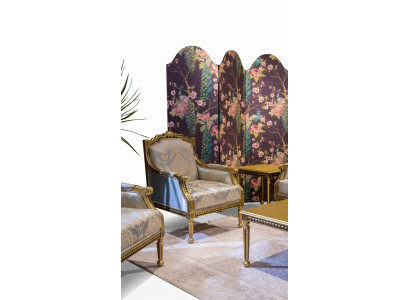 Armchair Single Luxury 1 Seater Upholstered Seat Designer Textile Seat Fabric Art Deco