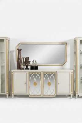 Sideboard Luxury Wood Cabinet Living Room Glass Cabinet New