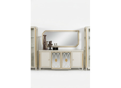 Sideboard Luxury Wood Cabinet Living Room Glass Cabinet New