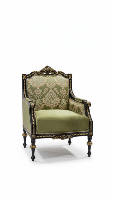 Classic Armchair Relax Fabric Lounge Textile Seat Luxury Chair Baroque Green