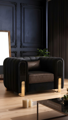 Medusa chair luxury single-seater couch textile upholstery furniture couches black fabric
