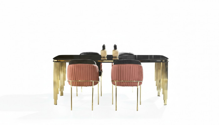 Luxury Dining Room Set Table Ensemble Classic Chair Group 4x Chairs Set 5-piece